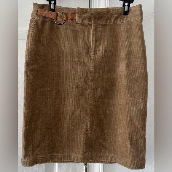 American Living Tan Corduroy Midi Skirt size 4 - Picture 1 of 3